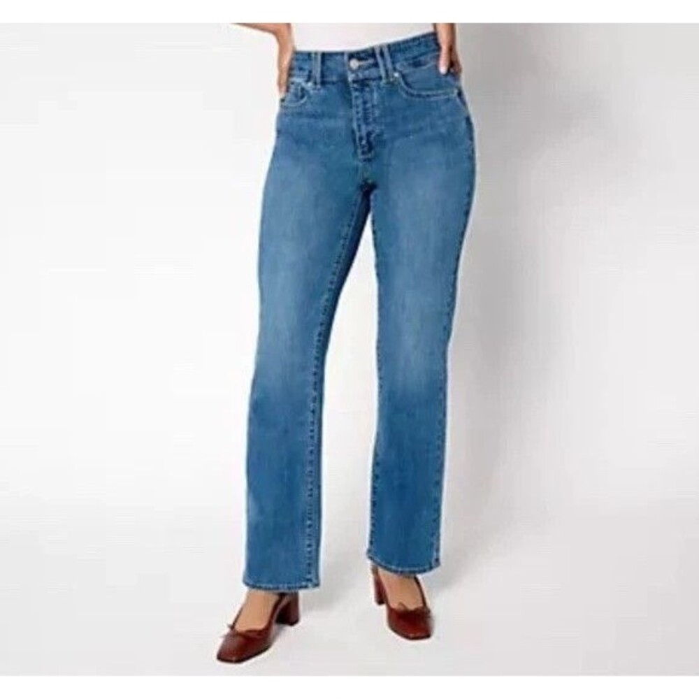 NYDJ Marilyn Straight Leg Uplift Jeans Women 6 Petite Blue Cool Embrace NEW